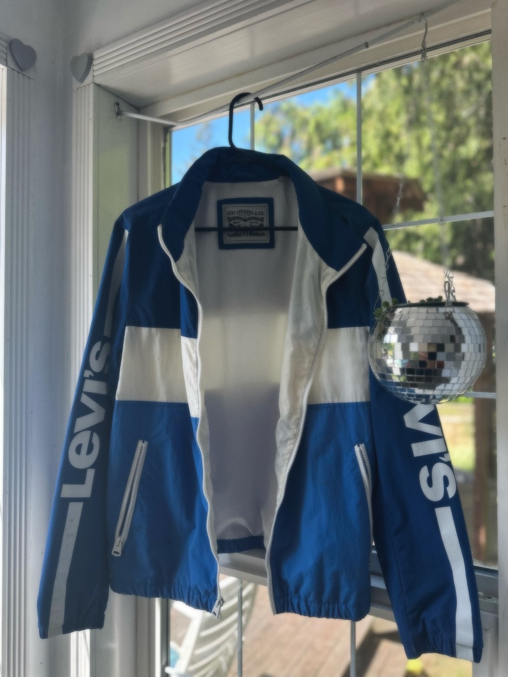 Levi's Blue and White Colorblock Windbreaker Jacket